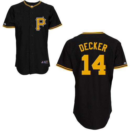 Jaff Decker #14 Youth Baseball Jersey-Pittsburgh Pirates Authentic Alternate Black Cool Base MLB Jersey